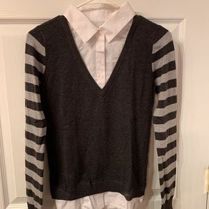BCW one piece button down and knitting top